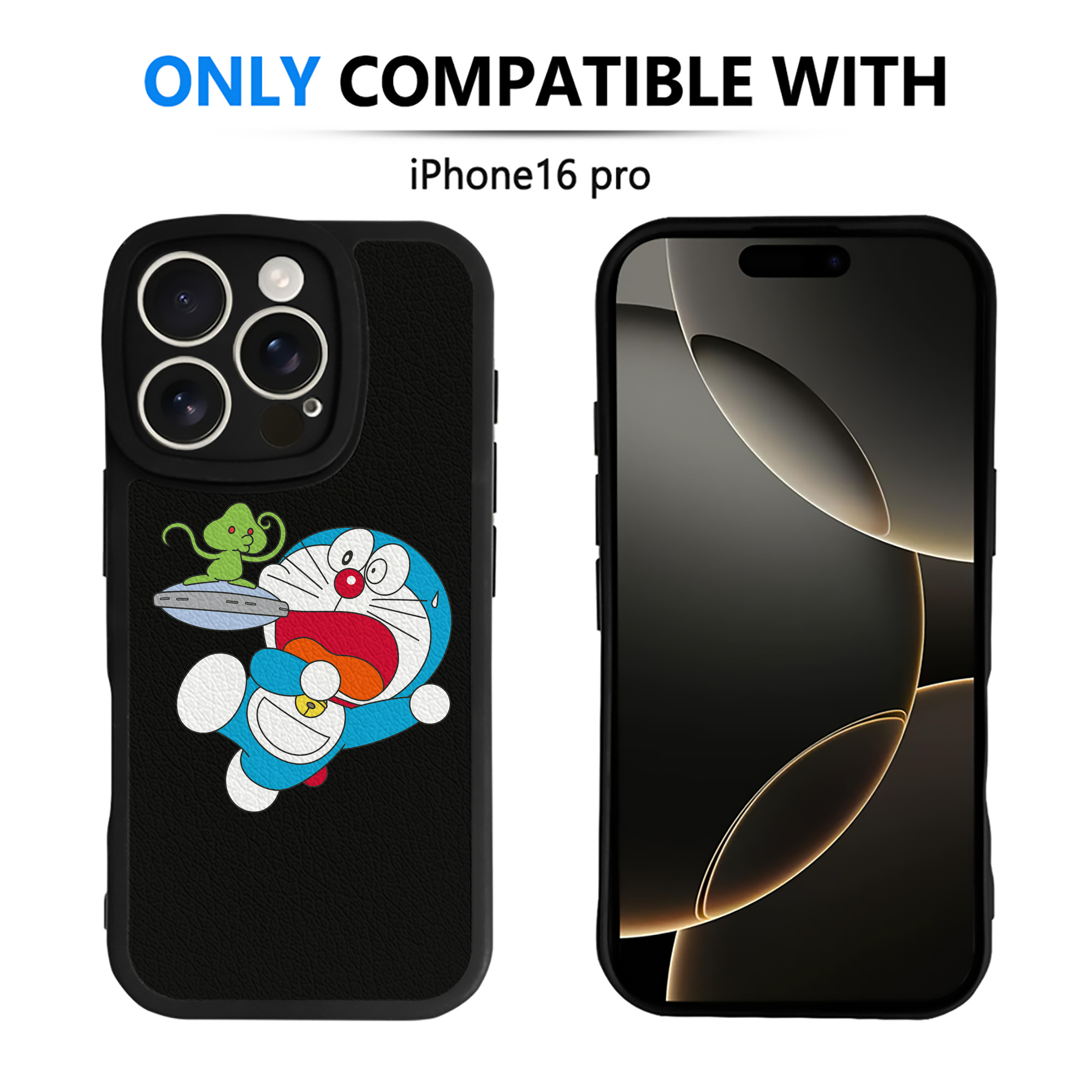 （画像用） ドラえもん Doraemon 【iPhone 16シリーズ対応】シリコンスマホケース（レザー調） 材質：シリコン